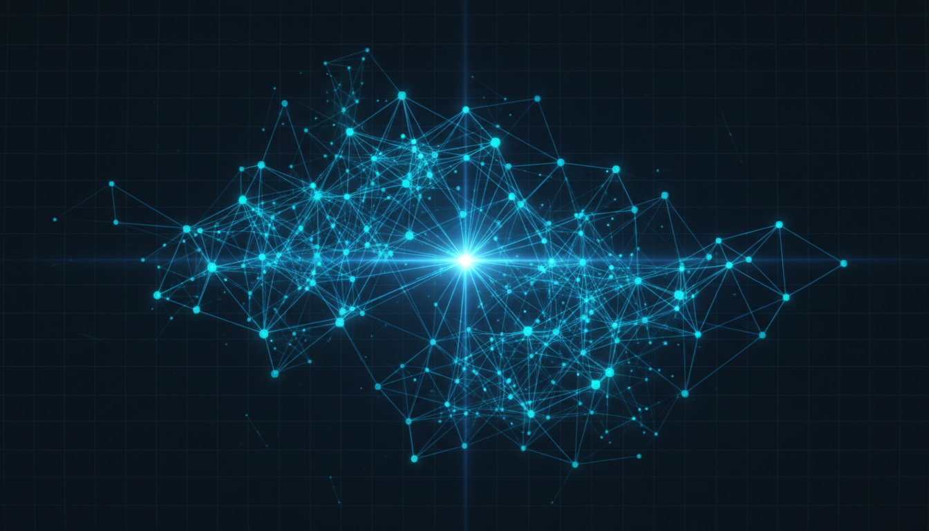 單一節點擴展成網絡星群，象徵工作流程從個人演進到 Agent Team