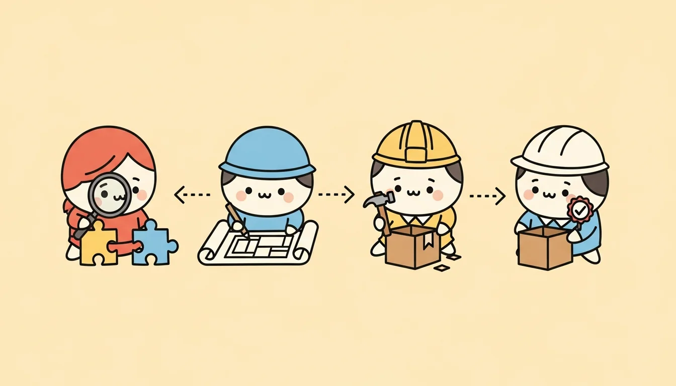 四個 Phase：分析依賴 → 設計結構 → 建置改寫 → 驗證