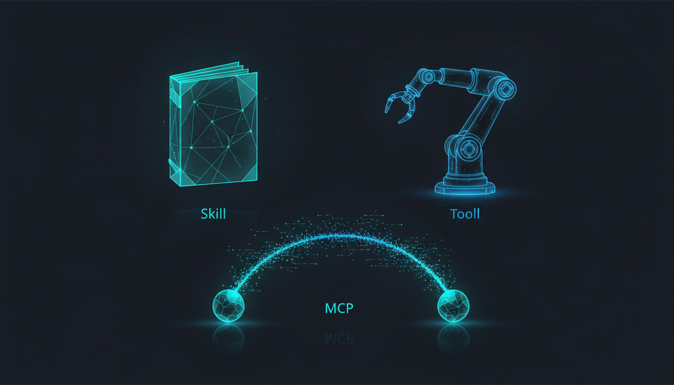 Skill、Tool、MCP 三個概念的視覺比喻