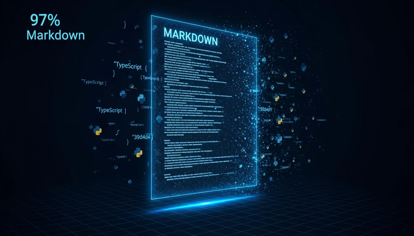 97% 的產出是 Markdown，程式碼幾乎不存在