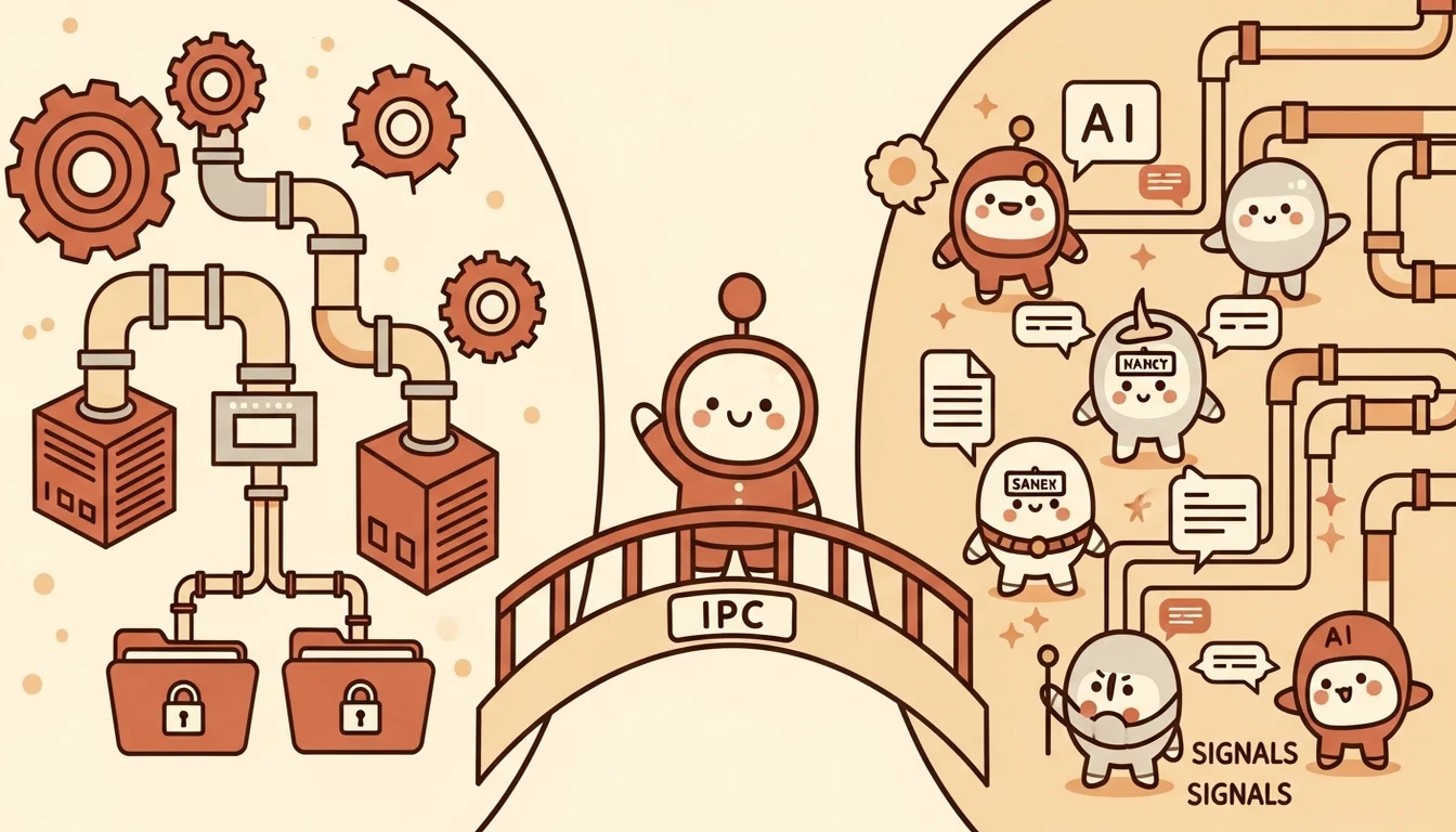 OS IPC concepts mapped to Agent communication architecture