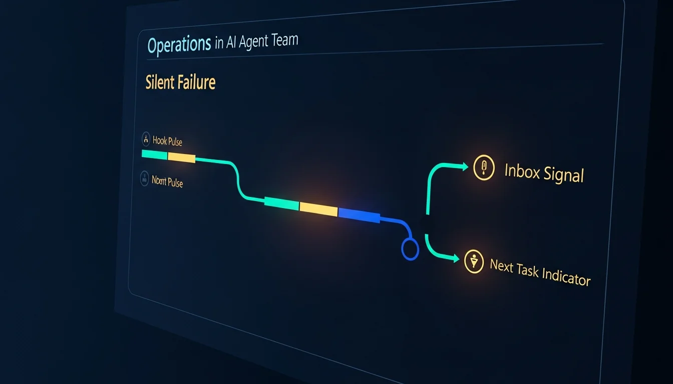 An Agent Team workflow looks complete, but the inbox, hook, and next task lights never turn on