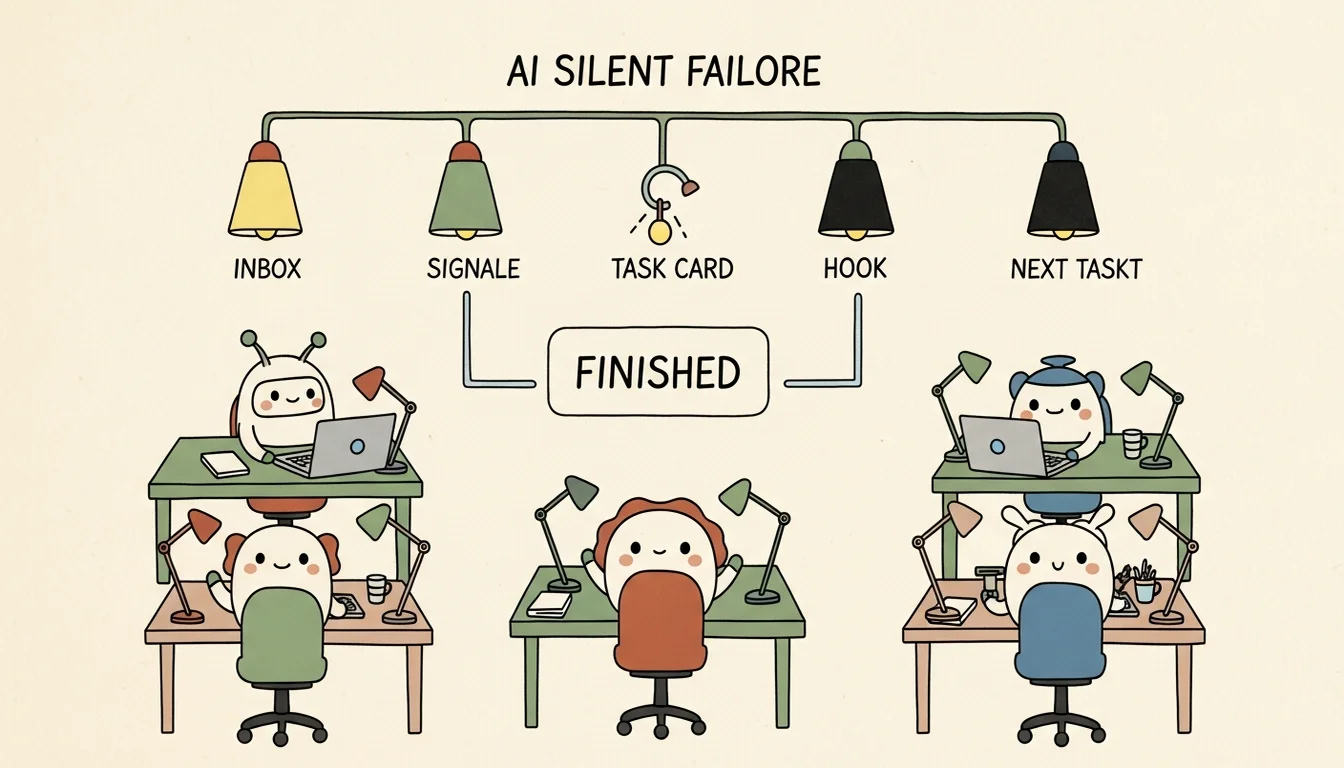 An Agent Team workflow looks complete, but the inbox, hook, and next task lights never turn on